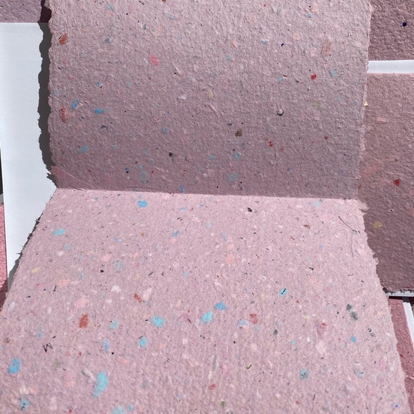 Recycled Paper Notecards Artisanal pink purple 10 + 11 envelopes - Picture 3 of 15